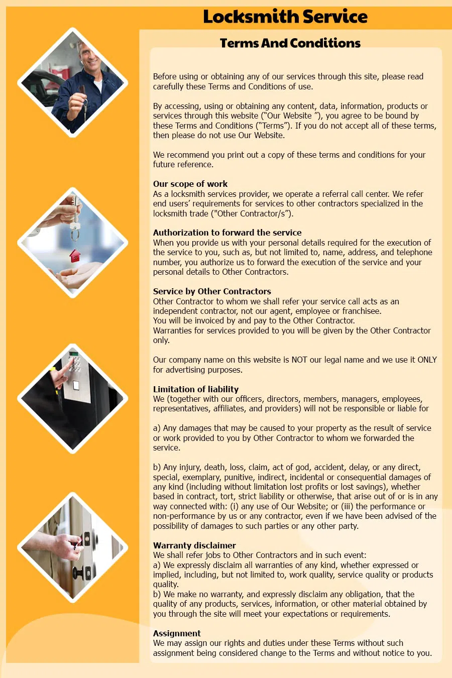 Denver Quickly Locksmith, Denver, CO 303-357-8316 - Terms